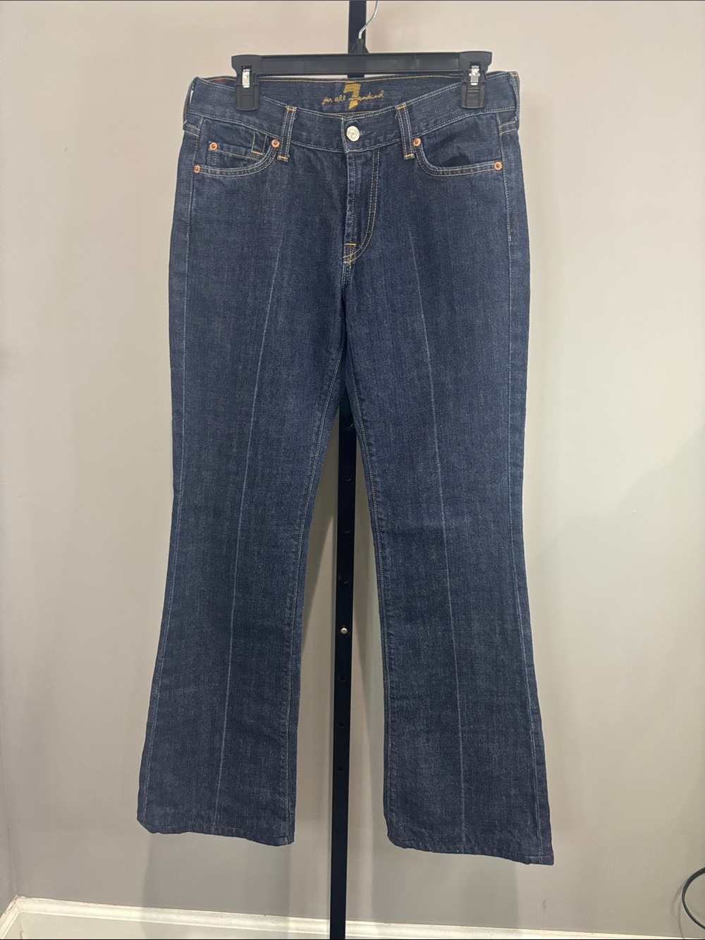 7 For All Mankind Dark Blue Flare Jeans Size 28